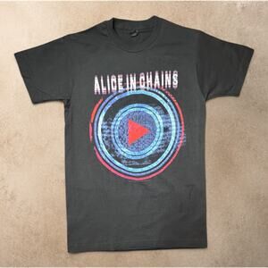 Alice In Chains Band T-Shirt Men's Size Small Black Short Sleeve Rock Grunge Tee